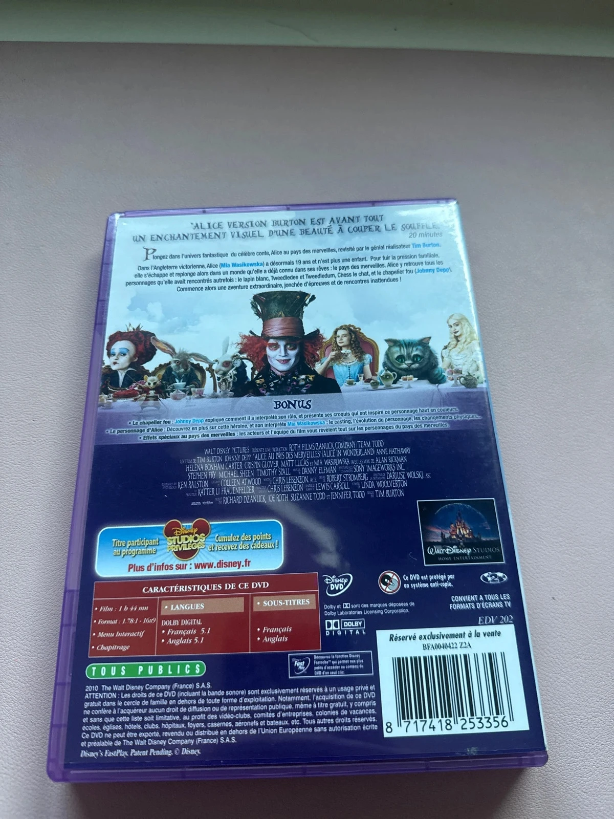 DVD Disney - Alice no País das Maravilhas (Tim Burton) + álbum de lembranças – photo 5